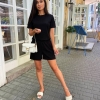 Костюм женский из рубчика: футболка и шорты в спортивном стиле весенне-летний  k-119141