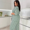 Костюм женский из штапеля с кофтой на запах и поясом с широкими брюками на резинке весенне-летний  k-119194