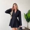 Костюм женский костюмная ткань двойка с приталенным жакетом на подплечниках и шортами весенне-летний  k-119447