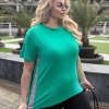 Костюм женский из турецкого хлопкового кулира: футболка и велосипедки (велотреки) летний  k-120028