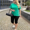 Костюм женский из турецкого хлопкового кулира: футболка и велосипедки (велотреки) летний  k-120028