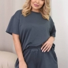 Костюм женский двойка из качественной двунитки с футболкой и шортами повседневный летний  k-120078