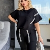 Костюм-двойка женский из двунитки с шортами летний  k-120433