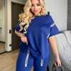 Костюм-двойка женский из двунитки с шортами летний  k-120434