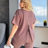 Костюм-двойка женский из двунитки с шортами летний  k-120436