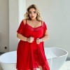 Домашний комплект женский из трикотажного кристалла и турецкого кружева с халатом летний  k-120504