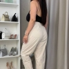 Джинсы baggy женские из коттон-денима свободного кроя с высокой посадкой летние  k-120661