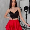 Юбка-шорты женские из софта с пышным силуэтом на резинке летние  k-120739