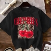 Футболка женская из турецкого кулира с хлопком с принтом "CHERRIES на леопардовом фоне" летняя  k-121061