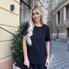 Костюм-двойка женский из креп-жатки свободного кроя летний  k-121413