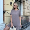 Костюм-двойка женский креп-жатка футболка и шорты летний  k-121420