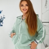 Спортивный костюм-двойка женский из трехнитки петля с лампасами и худи летний  k-122403