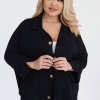 Женский костюм из софт жатки с рубашкой оверсайз и брюками палаццо Plus Size летний  k-122487