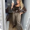 Женские джоггеры вельветовые свободного кроя на резинке Plus Size летние  k-122495