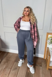 Женские джоггеры вельветовые свободного кроя на резинке Plus Size летние