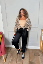 Женские джоггеры вельветовые свободного кроя на резинке Plus Size летние