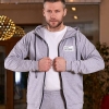 Мужской спортивный костюм из двунитки с капюшоном и брюками на манжетах летний  k-122614