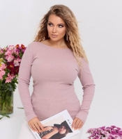 Лонгслив женский трикотаж рубчик однотонный приталенный летний