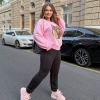 Спортивный костюм женский двунитка с принтом сердца Лео осенний  k-122707