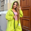 Костюм-двойка женский двунитка с вискозой с удлинённой курткой на молнии и брюками осенний  k-122711