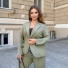 Костюм-двойка женский крепкостюмка деловой с пиджаком и брюками осенний  k-122789