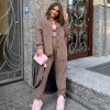 Костюм-двойка женский изумрудный из вельвета оверсайз с рубашкой и брюками мом с высокой посадкой осенний  k-122857