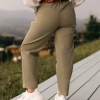 Джинсы женские baggy хлопковые свободного кроя оливковые с высокой посадкой демисезонные  k-122954
