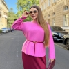 Костюм-двойка женский ангора и дабл Армани со свитером и юбкой миди осенний  k-123015