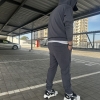 Костюм-двойка мужской спортивный из джерси винтер с капюшоном и брюками на резинке серый осенний  k-123225