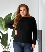 Лонгслив женский базовый трикотажный рубчик с длинным рукавом осенний