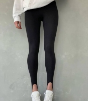 Лосины женские из бифлекса люкс облегающие с петлями под стопу осенние