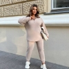 Спортивный костюм-двойка женский из мягкого флиса на трехнитке со стрейчем удлинённая кофта с молнией и брюки осенний  k-123813