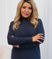 Гольф женский графитовый базовый из ткани пума с высоким горлом осенний