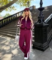 Спортивный костюм женский утепленный из турецкого двустороннего велюра на меху с лампасами осенний