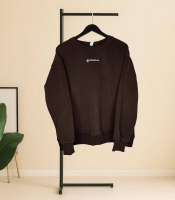 Худи женское из трикотажа пенье с велюровой утепленной основой свободного кроя с манжетами осеннее