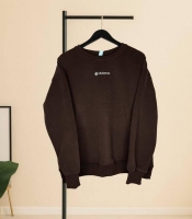 Худи женское из трикотажа пенье с велюровой утепленной основой свободного кроя с манжетами осеннее