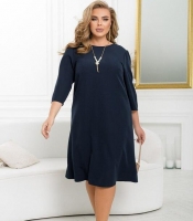 Платье женское свободного кроя с рукавом 3/4 и украшением элегантное осеннее