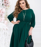 Платье женское из облегченной костюмки Армани миди с поясом и рукавами 7/8 осеннее