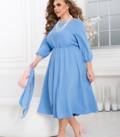 Платье женское из облегченной костюмки Армани миди с поясом и рукавами 7/8 осеннее