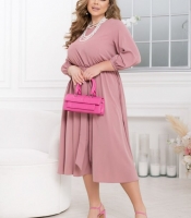 Платье женское из облегченной костюмки Армани миди с поясом и рукавами 7/8 осеннее