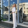 Брюки женские хлопковые свободного кроя с поясом на кулиске осенние  k-124130