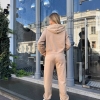 Костюм-тройка женский хлопковый с топом кофтой на молнии и джоггерами осенний  k-124133