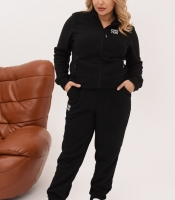 Спортивный костюм женский из флиса полар с кофточкой на молнии и брюками на резинке осенний