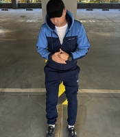 Спортивный костюм мужской из турецкой трехнитки пенье с начесом худи на молнии и брюки с манжетами осенний