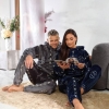 Пижама унисекс из мягкого двустороннего плюшика с капюшоном худи и свободные брюки с принтом доллар осенне-зимняя утепленная  k-124280