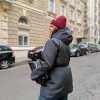 Куртка женская зимняя из плащевки Канада с меховой подкладкой и поясом осенне-зимняя  k-124319