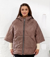 Жилет женский утепленный из плащевки Лаке с капюшоном и синтепоном 150 осенне-зимний
