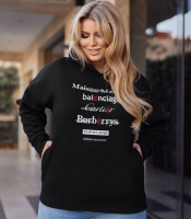 Худи женское утепленное из трехнитки на флисе с капюшоном и принтом осеннее