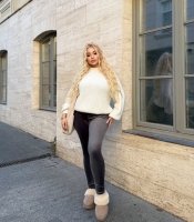 Лосины женские велюровые утепленные на меху с эластичным поясом осенние