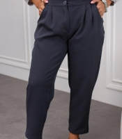 Брюки женские графитовые классические из костюмной ткани прямого кроя осенне-зимние